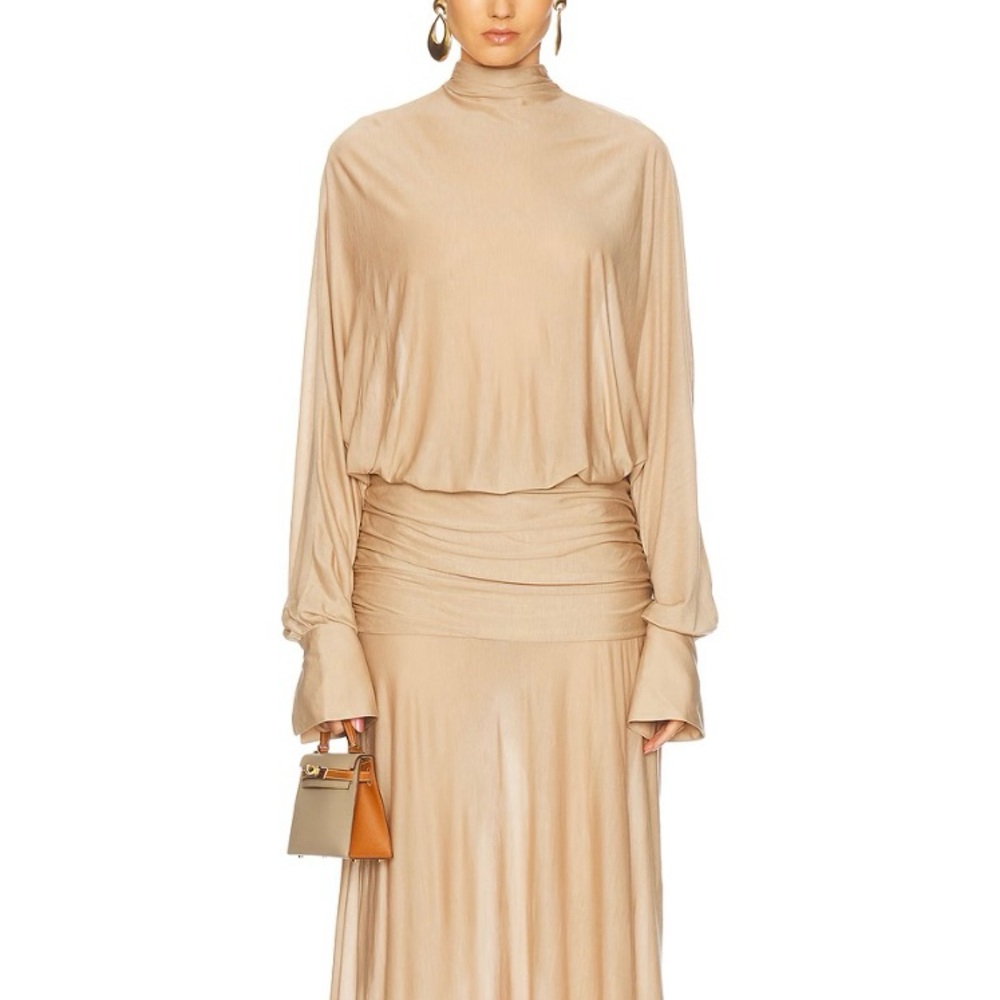 SER.O.YA Tan Swan Maxi Dress